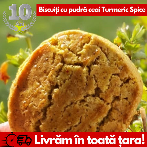 Biscuiți Ceai Negru, Turmeric și mirodenii (pudră)- 240g (Cutie de 6 Biscuiți)